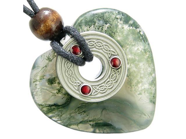 Moss Agate Heart Pendant