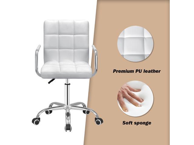 Furmax Mid-Back Office Task Chair Ribbed PU Leather Executive