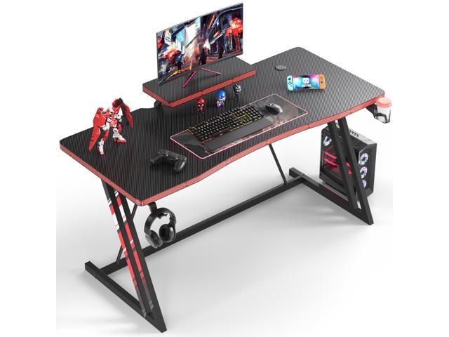 Z-Shaped Gaming Computer Desk PC Racing Table Workstation Study Home w/Shelf 
