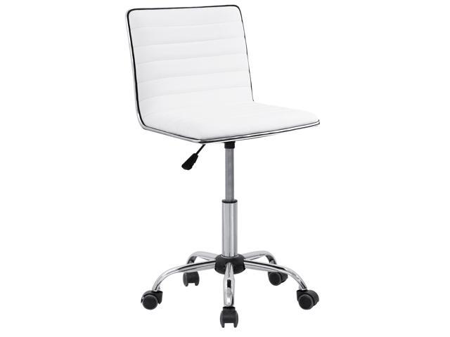 Furmax Mid Back Task Chair Low Pu, Low Back Office Chair Leather