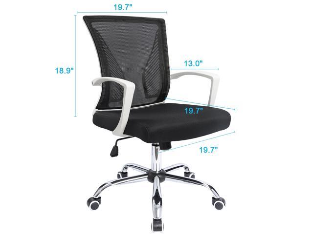 Computer Ergonomic Chair With Armrest Bowping Office Mesh Chair Mid Back Swivel Lumbar Support Desk Chair