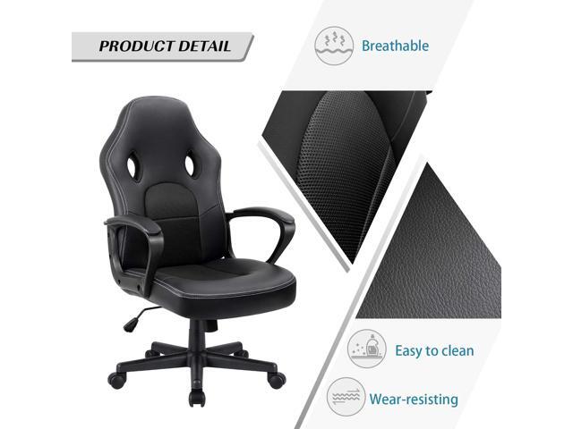 Furmax Office Chair Desk Leather Gaming High Back Ergonomic Adjustable Racing Task Swivel Executive Computer Headrest And Lumbar