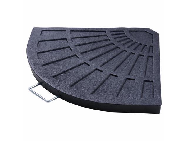 Ghp 19 1 8 Diameter Black Fan Shaped Resin Offset Outdoor Patio Umbrella Base Newegg Com