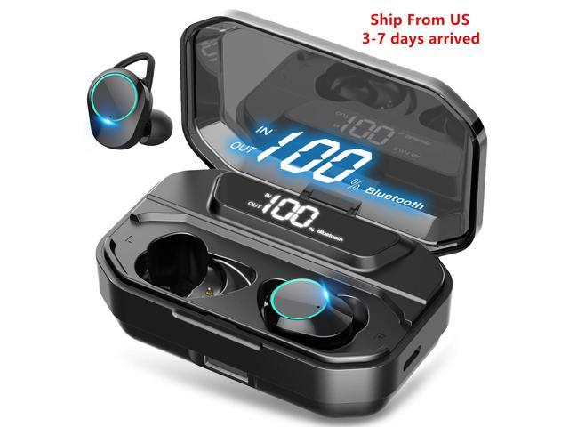 Wireless Earbuds, Nurbenn Bluetooth 5.0 Headphones True Wireless Ear Buds IPX7 Waterproof Dual Built-in Mic Earphones with 4000mAh Charging Case for 120H Extended Playtime