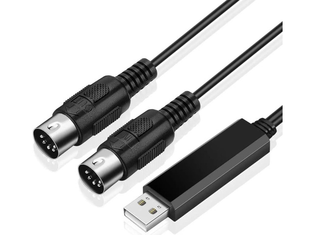 Aomoproing Midi to USB Cable Interface Converter - IN OUT Midi Cable ...