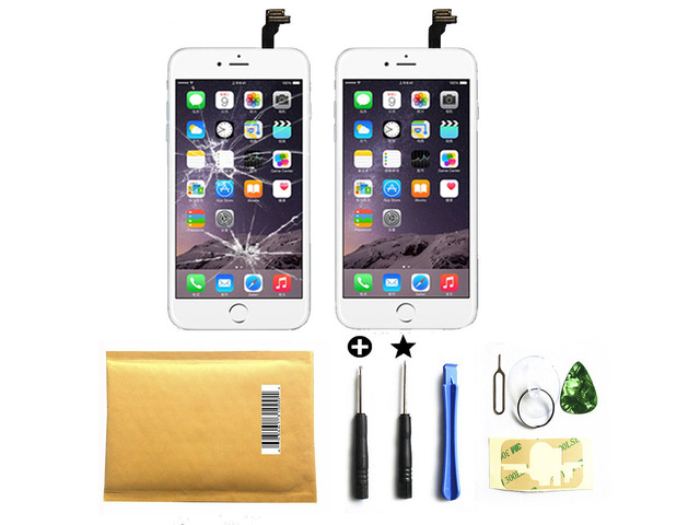 Screen Replacement for iPhone 6 Plus White LCD Display with Complete Tool Kit Screen Replacement for iPhone 6 Plus White LCD Display with Complete Tool Kit