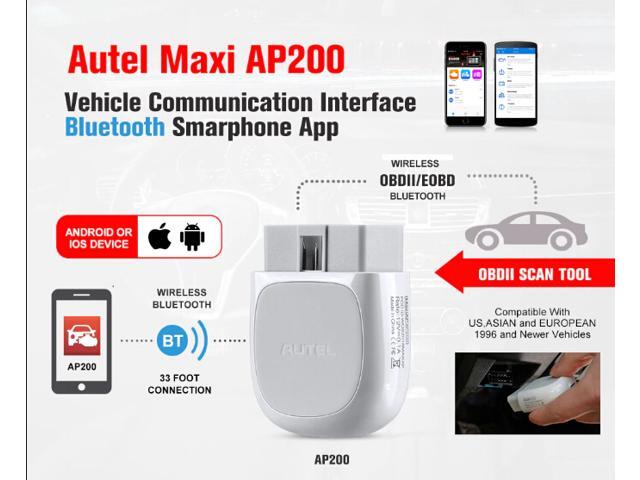 Autel MaxiAP AP200M OBD2 Scanner Bluetooth Full OBD2 Function OE-Level All-System Diagnoses Oil//SAS//BMS//EPB//DPF//Throttle Reset Functions Auto OBDII Diagnostic Scan Tool for iOS and Android