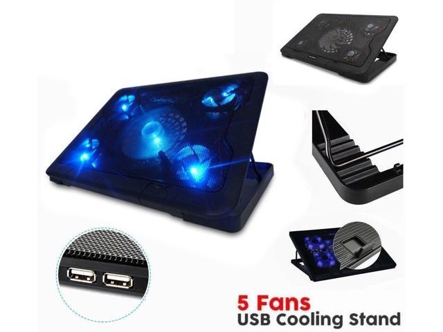 Laptop Cooler Cooling Stand Pad Fan Mat External 7-17inch Notebook USB w//5 Fans