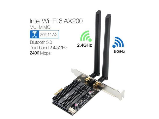 PCI-E Wireless 2400Mbps Adapter Bluetooth 5.0 Intel Wifi 6 AX200 For Desktop