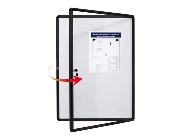 Swansea Enclosed Notice Board Magnetic Whiteboard Dry Wipe Erase