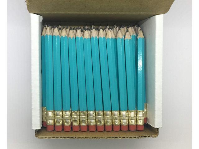 Classroom Sharpened, Pew Box of 48 Pocket -#2 Hexagon Golf Red Half Pencils with Eraser Color Choice: 