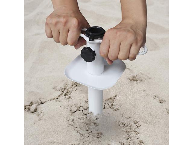 Heavy Duty Auger Screw Ammsun Beach Umbrella Sand Anchor Universal Metal White 