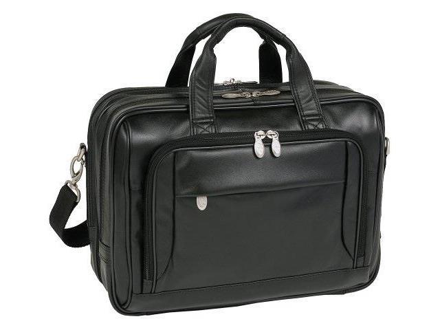 expandable double compartment briefcase, leather, small, black west ...