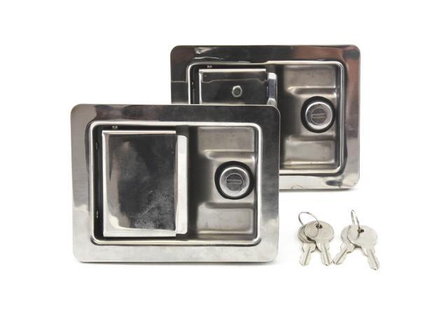 Red Hound Auto 2 Stainless Door Lock Trailer Toolbox Rv Handle Latch Lg Weld Screw Paddle Key