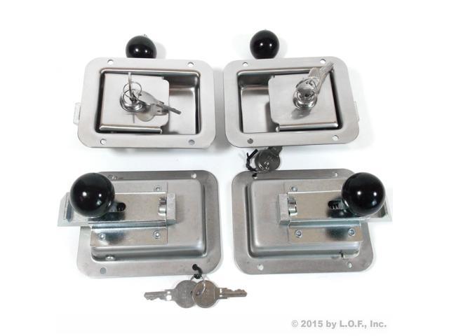 4 Pack Junior Size Flush Mount Paddle Handle Stainless Steel