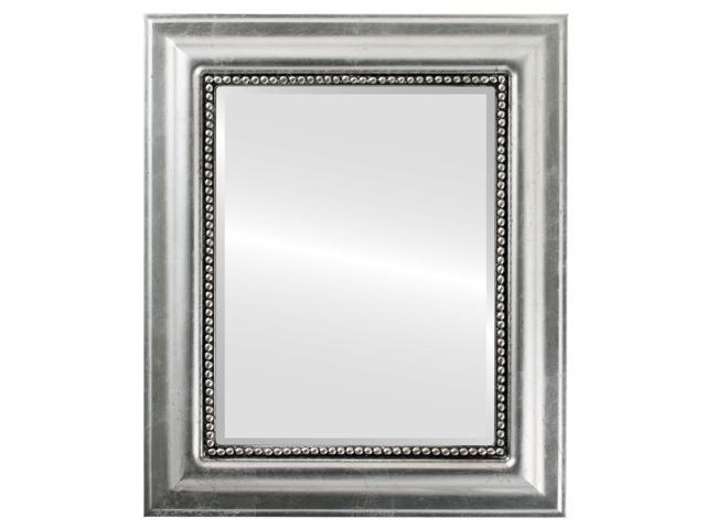 Heritage Framed Rectangle Mirror In Silver Leaf With Black Antique 29 X41 Newegg Com