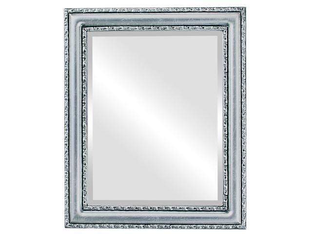 Dorset Framed Rectangle Mirror In Silver Leaf With Black Antique 25 X31 Newegg Com