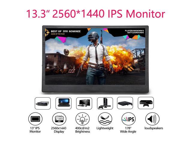13.3 inch Monitor 2K UHD IPS 2560x1440 1080P Game Display Dual HDMI Input for PC DVD PS3 PS4 Xbox One Xbox360 CCTV Camera Laptop