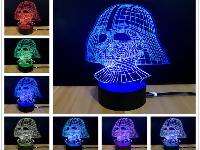 Creative Star Wars Touch Dimming Lamparas 3d Led Darth Vader 7