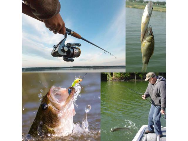 Fishing Rod and Reel Combo kit+fish rod+bag+Lures Full Kit Salt/Freshwater A8Y7 