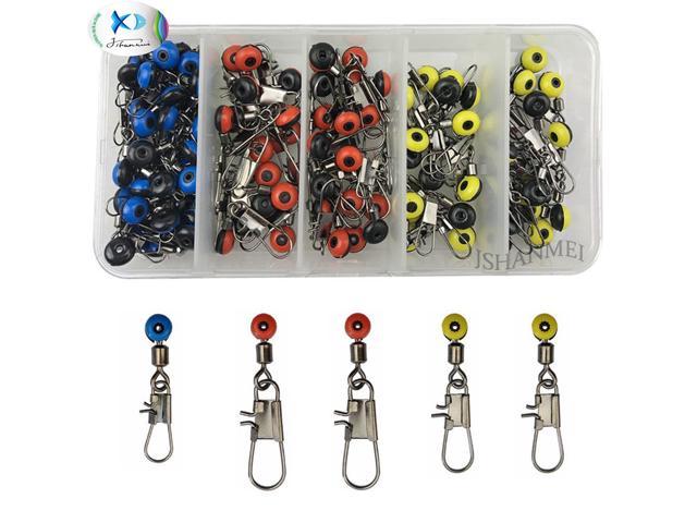 50pcs Durable Fishing Line Sinker Slides Hook Shank Clip Connector Swivel Snap Connectors Fisher Accessory Large/Medium/Small Vbestlife Fishing Space Beans 