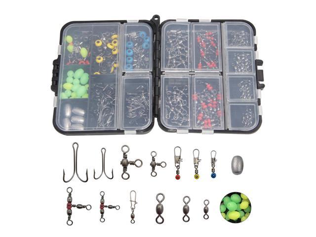 175Pcs/box Fishing Accessories Kit Including Swivels Snaps Hooks Beads Sinkers