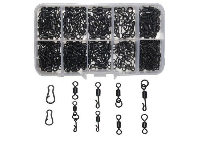 30Pcs Fishing Ring Clips Hook Link Carp Quick Change Swivel Stainless Rigs 