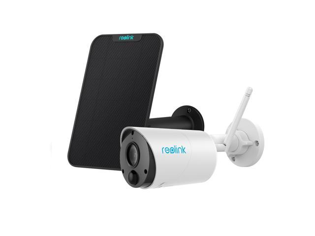 Reolink Outdoor Security IP Camera 1080P HD Wireless WiFi Rechargeable Battery Powered Camera, Work with Google Assistant, Argus Eco w/ Black Solar Panel