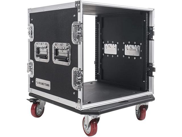Sound Town 10U PA DJ Po Audio Ack/oad ATA Case With 11U Slant Mixer Top 20 Rackable Depth And Casters 10 Space Size Pro Tour Grade Stmr 10uw%2f519617698