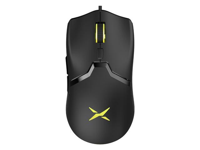 DELUX 58G(2.05 OZ) Lightweight Wired Gaming Mouse, PAW3327 with 12400DPI, Ultralight Weave Cable, 6 Programmable Buttons, RGB Light, Gamer Optical Mice for PC/Laptop/Computer(M800BU(3327)(Black))