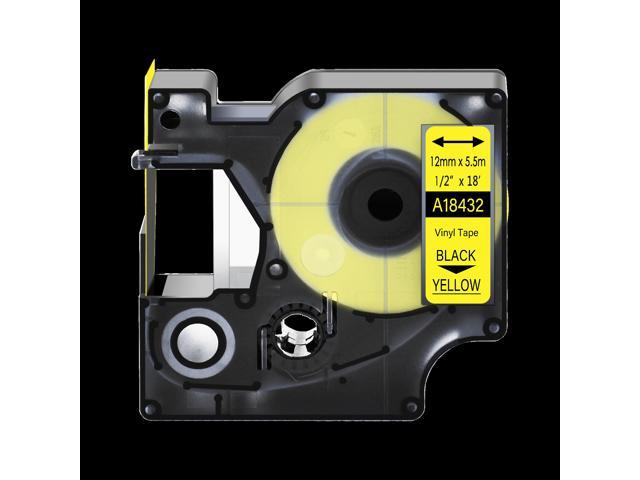 3PK 45018 Black on Yellow Label Tape Cassette For Dymo D1 Labelmanager 260P 1/2" 