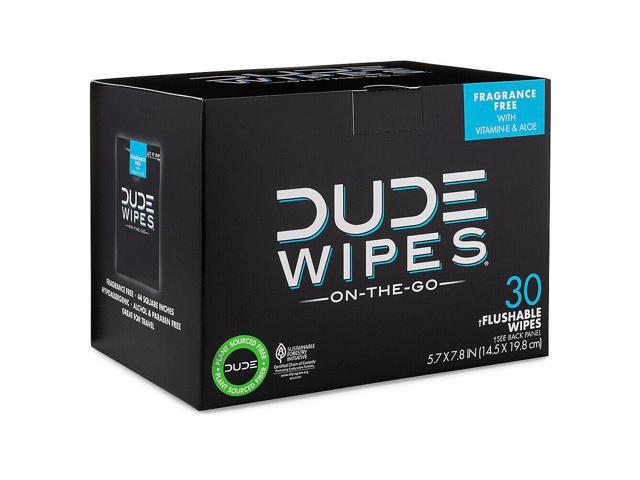 Dude Wipes Flushable Wipes, Fragrance Free, On-The-Go - 30 wipes