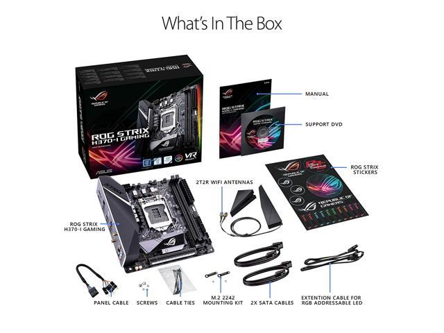 Asus Rog Strix H370 I Gaming Lga1151 300 Series Ddr4 Dp Hdmi M 2 Mini Itx With On Board Motherboard Newegg Com