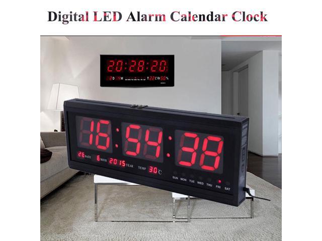 Digital Large Big Digits Led Wall Desk Alarm Clock Calendar