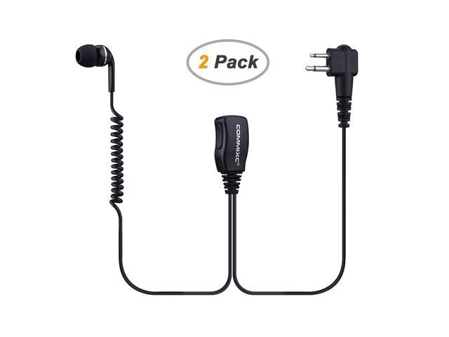 Compatible with Motorola Two-Way Radios COMMIXC Walkie Talkie Earpiece 2.5mm/3.5mm 2-Pin Covert Air Acoustic Tube Walkie Talkie Headset with PTT Mic 