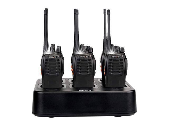 Case of 6,Retevis H-777 Walkie Talkies for Adults Long Range, Rechargeable  Two-Way Radios,with 6-Way Multi Unit Charger,Flashlight Handheld Business  Way Radios