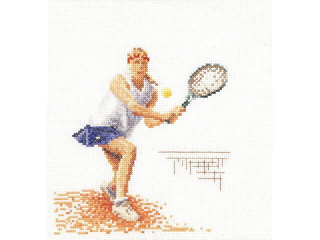 Thea Gouverneur - Counted Cross Stitch Kit - Embroidery Kit - 3031A - Pre-Sorted DMC Threads - Tennis - Aida - 6.3 x 6.7inch... 