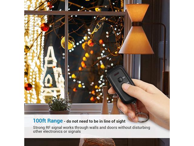 DEWENWILS Outdoor Wireless Remote Control Outlet Power Strip Weatherproof,  Expandable Indoor Christmas Electrical Plug in Light Switch, 15 A, 7-Inch  Extension Cord, 100 FT Range, ETL Listed 