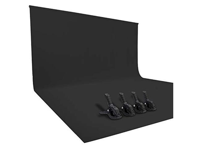Issuntex 10X20 ft Black Background Muslin Backdrop,Photo Studio,Collapsible High Density Screen for Video Photography and Television 