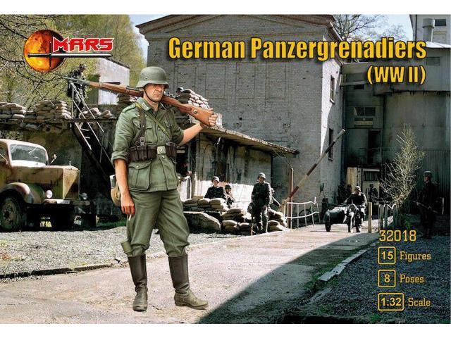 Mars 32018 WWII German Panzergrenadiers plastic toy soldiers 15 in 8 poses