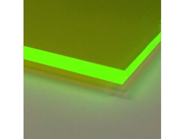 Green Plexiglass Acrylic Sheet  Color #9093 Green Fluorescent  1/8" x 12" x 12" 