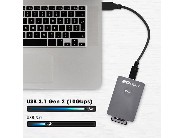 USB 3.1 Gen 2 10Gbps CFexpress Card Reader Aluminum External Casing,Support Android/Windows/Mac OS 