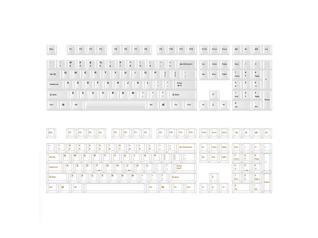 Mistel Doubleshot Pbt Keycaps, Oem Profile 108 Keys Plus 11 Keys Set,  Classic White Color Bundle With Mistel Pbt Doubleshot Keycap Set, Oem  Profile 