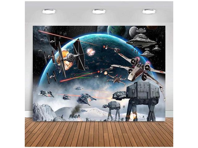 Universe Wars Science Fiction Photography Backdrop Vinyl 7x5ft Black Star Galaxy Photo Background Children Boys Birthday Party Decorations Baby Shower Supplies Photo Booths Studio Props Banner 