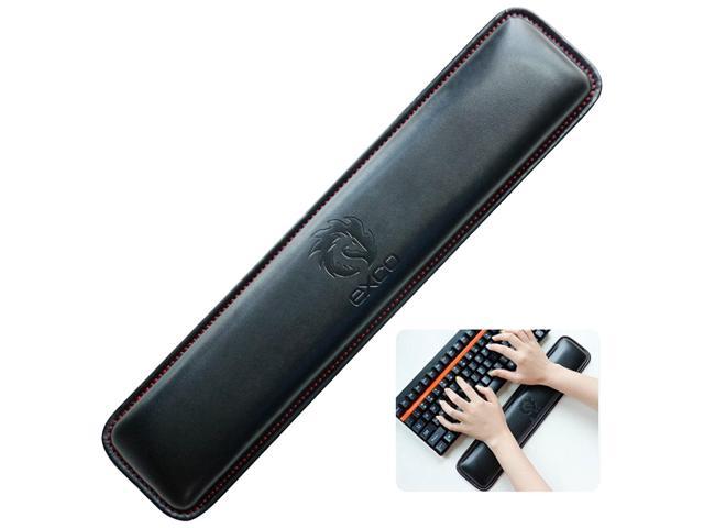 Short PU Keyboard Wrist Rest Pad-Exco Wrist Rests,Memory Foam Non Slip Black PU Leather Palm Support Wrist Pad Wrist Cushion for Laptops/Notebooks/MacBooks//PC/Computer
