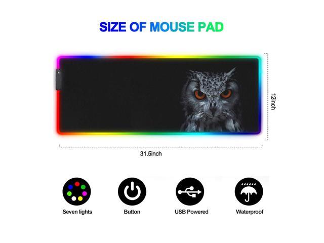 Insten RGB LED Mouse Pad, Extended Large, Smooth Non-Slip Mat for  Wired/Wireless Gaming Computer Mouse, Black, 31.5x11.8 inch