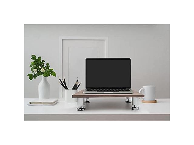 Wood Monitor Stand for Computer Printer Laptop TV Stand and Organizer Monitor Stand Riser Can Hold Upto 150LBS or 68KG- Office Kitchen Gray Home and Closet Organizer