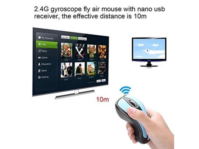 Optical Air Mouse 2.4G Gyroscope 10m Istance for Laptop for for Deskbtop Laptop Mouse Blue+Black 