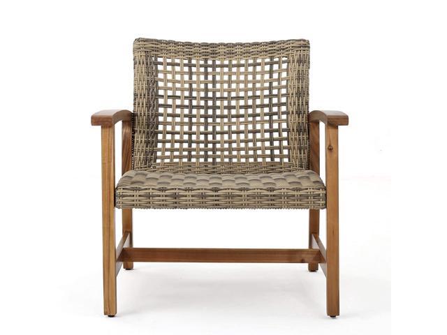 hampton outdoor mid century wicker club chair