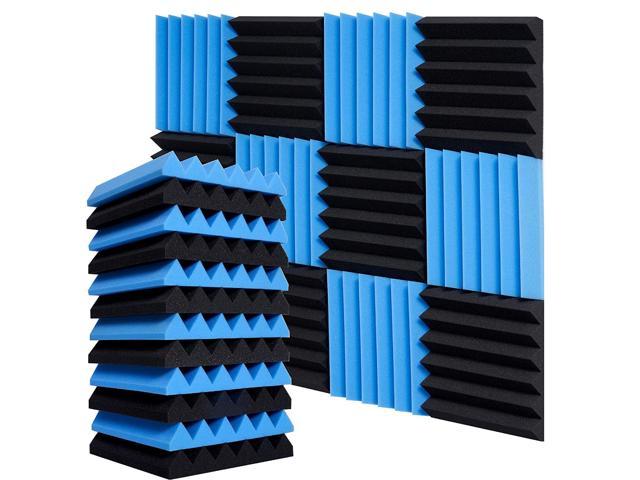 12-Pack Sound Proof Foam Panels,2"X12"X12"Ultra-Thick Acoustic Foam,High-Density Acoustic Panels,Fireproof Soundproof Wall Panels,Sound Proofing Padding For Wallblack&Blue